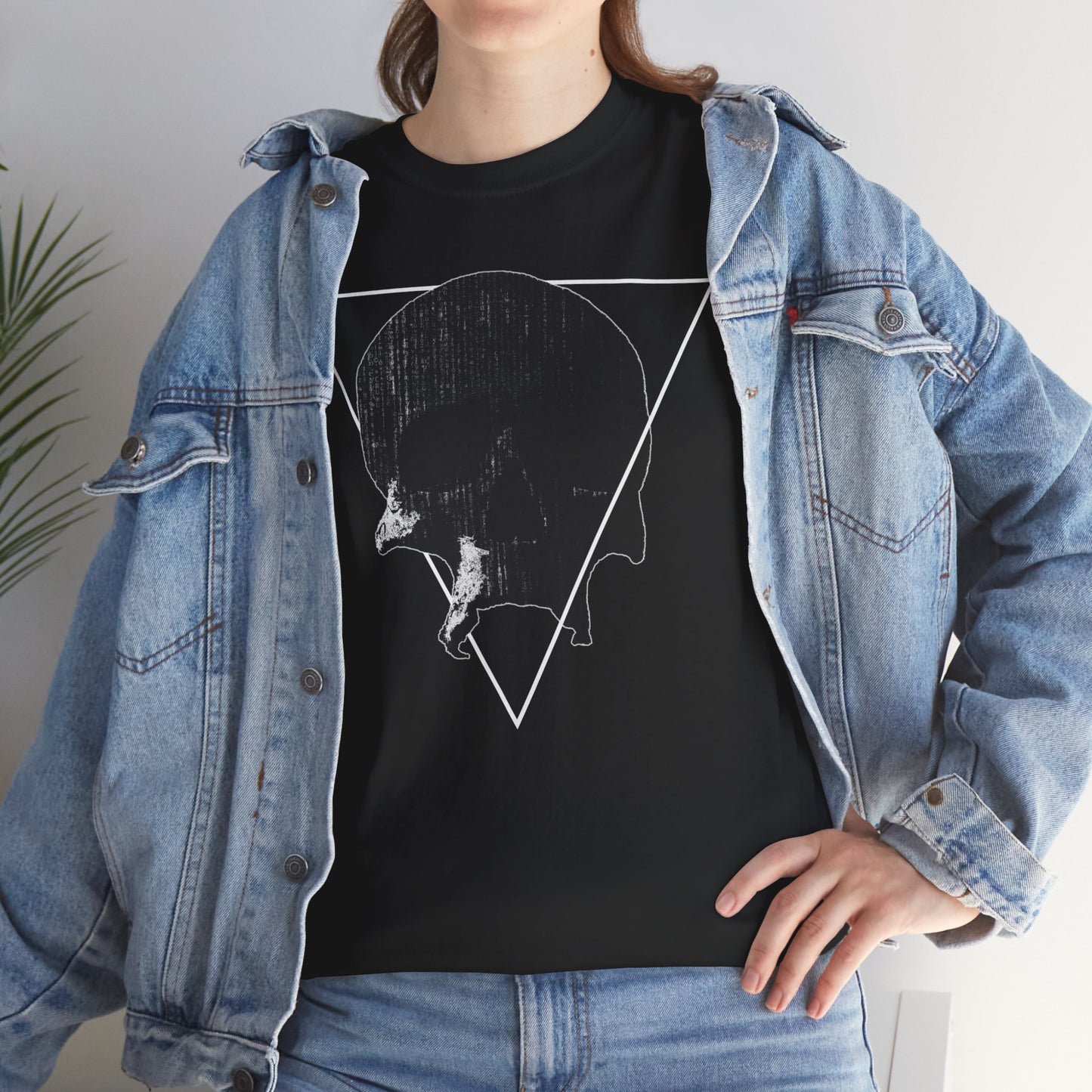 Unisex Heavy Cotton Tee (Code Skull)